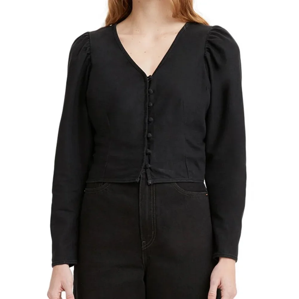 NWT Levi's Teegan Notch Print Cotton Blouse Sz L & XL - Picture 6 of 9